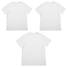 BASE ALPHA ESSENTIALS 中性款素色短袖T恤3件組, M, 白色
