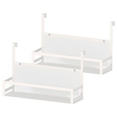 半島良品 鐵藝櫥櫃網格收納掛籃, 2個, 白色