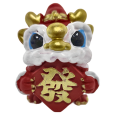 舞龍舞獅小擺件, 大家都發財 紅色 + 白色 + 金色