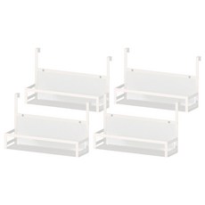 半島良品 鐵藝櫥櫃網格收納掛籃, 4個, 白色