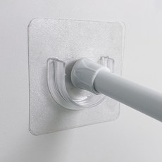 HIGHER DECO 伸縮桿 U形支架 窗簾桿 強力固定支架 7 x 7 cm, 8個, 透明