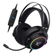 ABKO Virtual 7.1 RGB 降噪麥克風 3D 遊戲耳機, 黑客 B890U, 混色