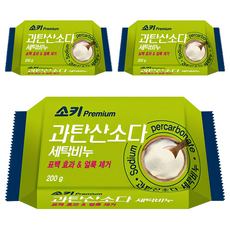 소키 프리미엄 과탄산소다 세탁비누, 200g, 3개