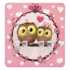 Easy 易立家 304不鏽鋼肥皂架, 凹凸面可貼, 防水免釘, 防鏽免鑽, MIT台灣製造, 粉紅貓頭鷹貼片, 1個