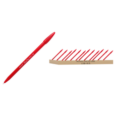 Monami Plus Pen 3000 0.4mm 簽字筆, 紅色, 12個