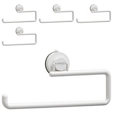 小麥購物 吸盤式廚房紙巾收納架 毛巾架, 5個, 白色