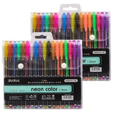 耀眼裝飾筆 金屬霓虹螢光水性彩色中性筆 1mm 18色套組, 混合顏色, 2套