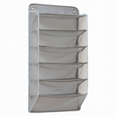 E.dot 壁掛式內衣褲收納掛袋 5格 52 x 30cm, 灰色, 1個