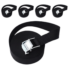 貨物綑綁繩 100cm x 2.5cm 5個, 黑色, 1組