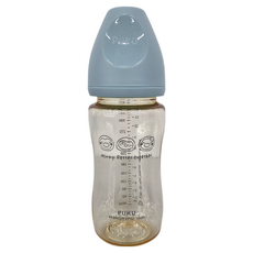 PUKU 藍色企鵝 飽飽歐蕾PPSU寬口奶瓶 330ml, 晨藍色, 1個