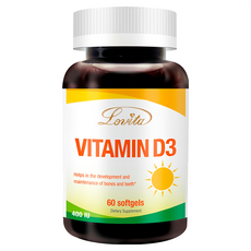 Lovita 維他命D3膠囊 400IU, 60顆, 1罐