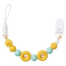 PiYOPiYO黃色小鴨夜光甜甜圈萬用夾奶嘴好搭檔, 蘋果青, 1條, 2.2 x 20.5cm