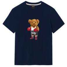 옥스타 남녀공용 파이터 곰돌이 반팔 티셔츠