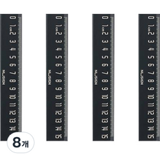 누사인 ABS 눈금 자 15cm, 블랙, 8개