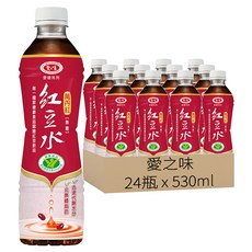 愛之味 萬丹紅紅豆水 無糖, 530ml, 24瓶