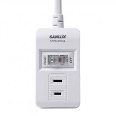 SANLUX 台灣三洋 3座單切延長用電源線組 含開關 2孔 SYPW-W231A, 1.8m, 白色, 1組