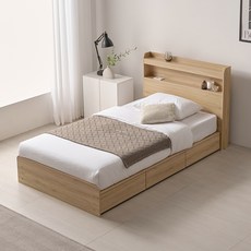 파로마 포르투나 LED 수납침대 프레임 단품 방문설치, 네추럴