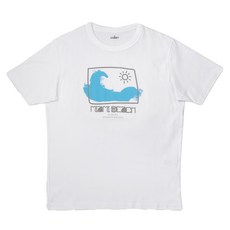 CARET 男女通用印花短袖上衣 - 白色 L 尺寸，100%棉