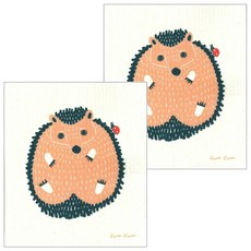 e.spongewipe 環保萬用擦拭布 kata kata 刺蝟, 德國製, 吸水墊 隔熱墊, S20 x 17cm, 2件