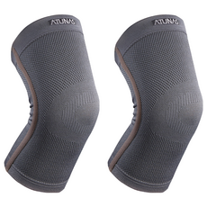 ATUNAS 歐都納 超彈性護膝, 吸濕排汗, 透氣網狀設計, 專利織造防滑, 兩側軟邊條強化保護, 12cm, 炭灰色, 2個