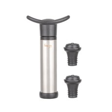 BACUS 紅酒抽真空器+瓶塞2入, 黑色, 1組