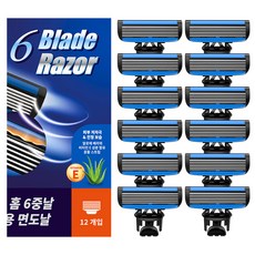 comet 家用6層替換刮鬍刀片, 12入, 1套