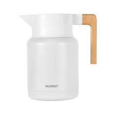 VISVIVA 現代風按壓式304不鏽鋼真空保溫水壺, 1.5L, 白色的