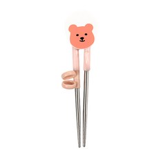 Dailylike BONBON 不鏽鋼學習筷, 筷子, 蜜桃粉, 1雙