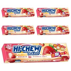 MORINAGA 森永 HI-CHEW 嗨啾軟糖 微酸 草莓乳酸口味, 46g, 5條