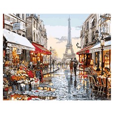 ArtLife 藝術生活 DIY彩繪數字油畫 DT017 50 x 40cm, 1個, 巴黎午後