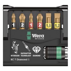 Wera 彩色鑽石起子頭 + 快速接桿7件組 BC DI/7SB, 1組