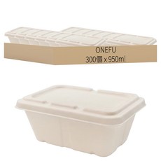ONEFU 植纖方形餐盒 950ml, 6包, 50個