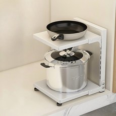 셀리빙 높이조절 후라이팬정리대, 2단, 화이트, 1개