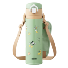 THERMOS 膳魔師 不鏽鋼彈蓋式保冷保溫杯 JOI-501-DSG, 1個, 米奇綠, 500ml
