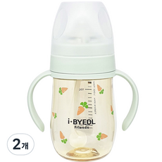아이별프렌즈 국내 제조 유아용 PPSU 추 빨대컵 캐럿, 180ml, 민트, 2개