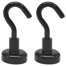 ITSON 超強力掛鉤型磁鐵 32mm, 黑色, 2個