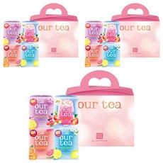 아워티 올 더 타임 핑크 선물, 레몬 얼그레이티 4p + 오렌지 자몽 블랙티 4p + 베리썸 히비스커스티 4p + 납작복숭아 콜드브루티 4p, 3세트