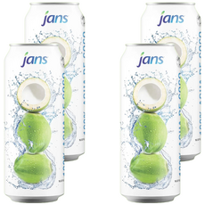 jans 100%椰子水, 490ml, 4罐