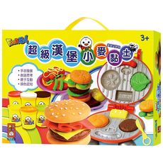 FOOD超人 超級漢堡小麥黏土套裝, 3歲以上適用, 手部發展, 創造思考, 親子互動, 顏色認知, 混色, 990g, 1盒