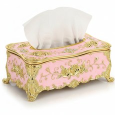 帶酒店豪華紙巾盒, 粉色 金色