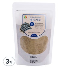손질하여 곱게간 멸치가루 파우치, 200g, 3개