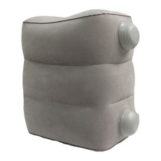 城市漫遊 充氣腳踏墊按壓款 - 淺灰色 PVC+植絨 材質, 48 x 36 x 18~48cm