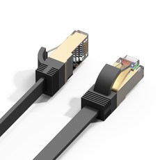 누아트 CAT7 랜선 칼국수형 초고속 랜케이블, 블랙, 1개, 5m