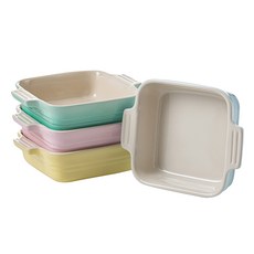Le Creuset Sorbet 方盤 13 厘米 4 件套, 1套, 雪紡粉/海岸藍/清涼薄荷/含羞草, 4種