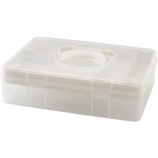 多功能塑膠收納盒 大容量, 米白色, 1個