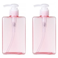 分裝乳液按壓瓶 280ml, 2入, 粉色