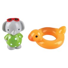 Hape 小象轉轉樂洗澡戲水玩具, 黃色/綠色/灰色, 1個