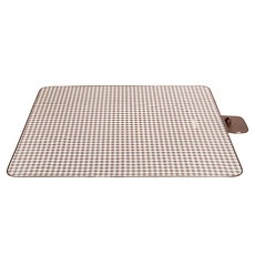 意丝丹 索樂生活 加大防水防潮野餐墊, 600D耐磨牛津布, 輕鬆摺疊方便攜帶, 細緻包邊不易脫線, 加厚防水PVC, 多種款式, 展開200 x 145cm 收納20 x 30 x 5cm, 咖啡格