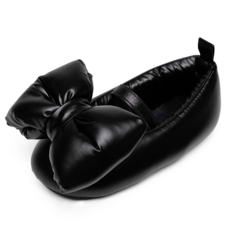 LA STELLA 女童款蝴蝶結鋪棉平底皮鞋