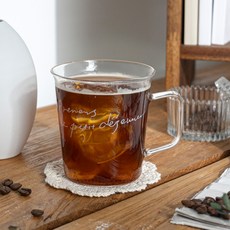 La Céramique Claire 字母玻璃馬克杯 350ml, 白色, 1個